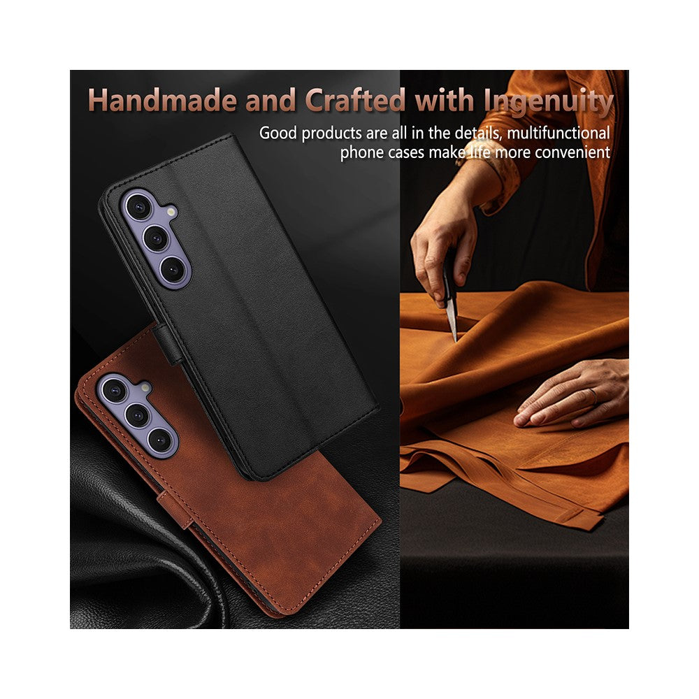 AZNS For Samsung Galaxy A57 5G Case PU Leather Wallet Phone Cover - Rose Gold