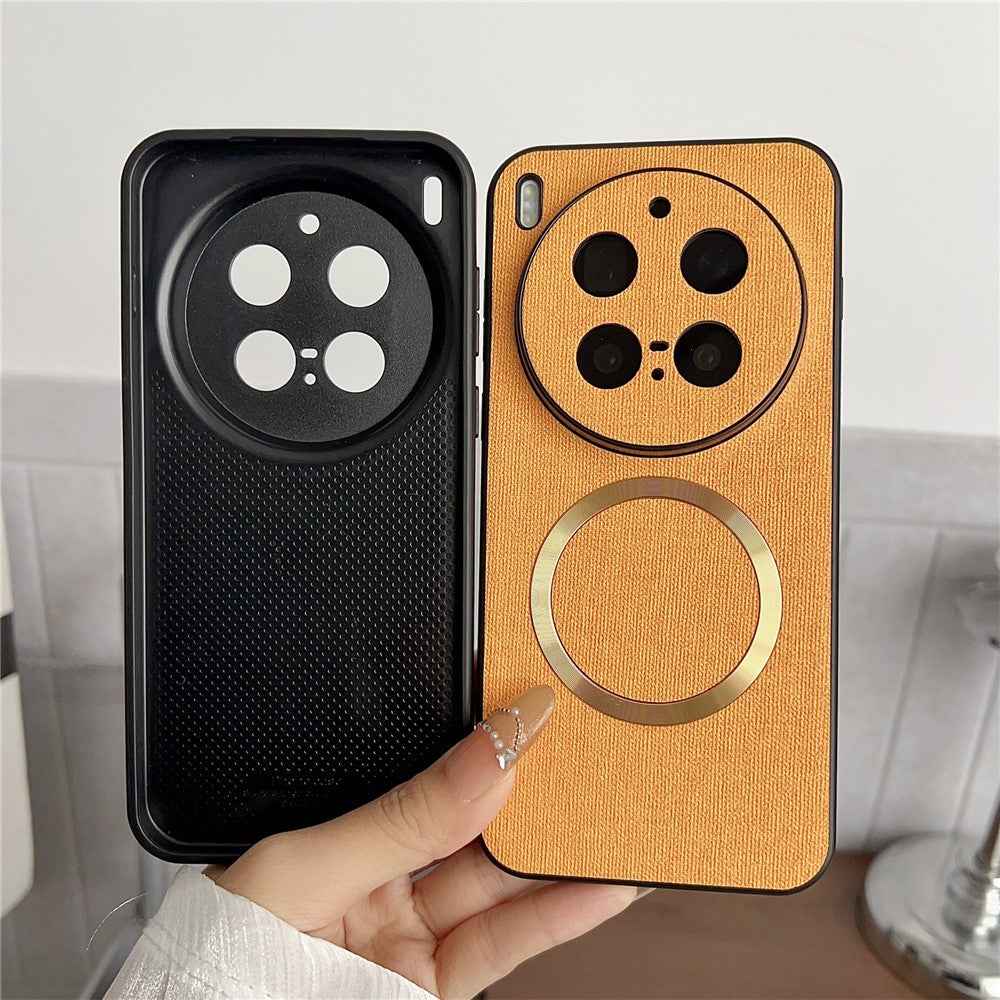 For vivo X300 Pro 5G Magnetic Case Drop-Proof TPU + Cloth Back Phone Cover - Dark Green