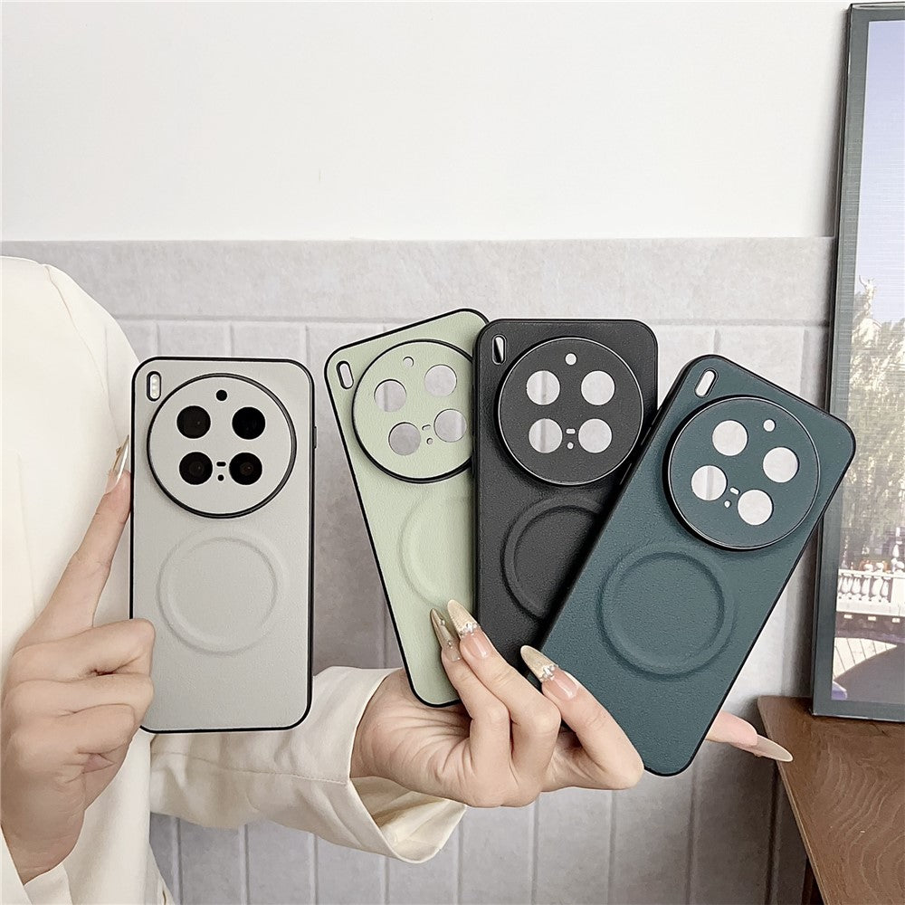 For vivo X300 Pro 5G Magnetic Case PU Leather + TPU Phone Back Cover - Light Green