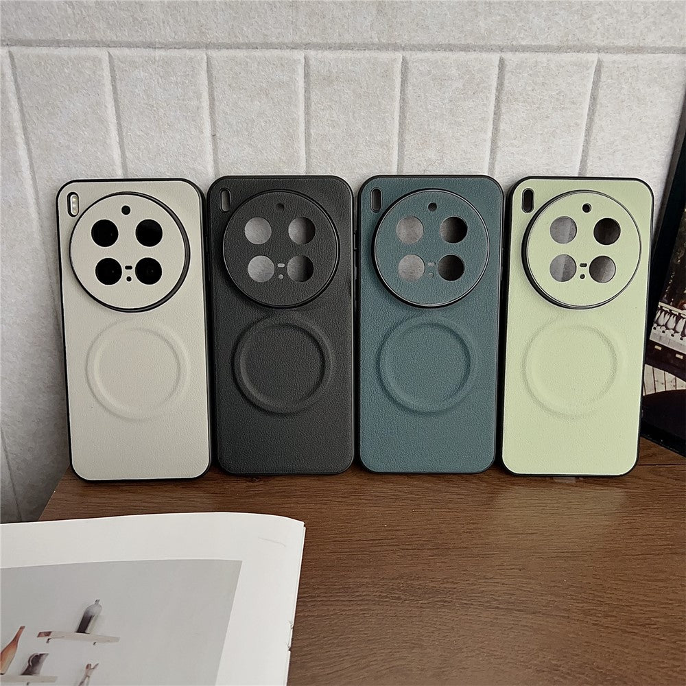 For vivo X300 Pro 5G Magnetic Case PU Leather + TPU Phone Back Cover - Light Green
