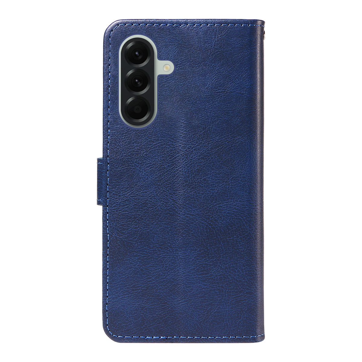 For Samsung Galaxy A57 5G Leather Wallet Case with Strap Solid Color Phone Stand Cover - Blue