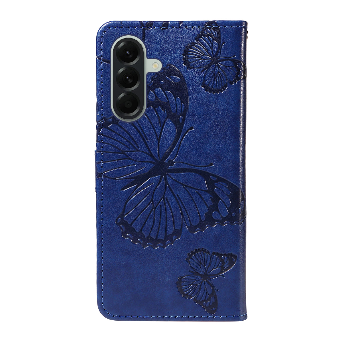 For Samsung Galaxy A57 5G Wallet Case Floral Butterfly Imprinted Leather Phone Cover Stand - Blue