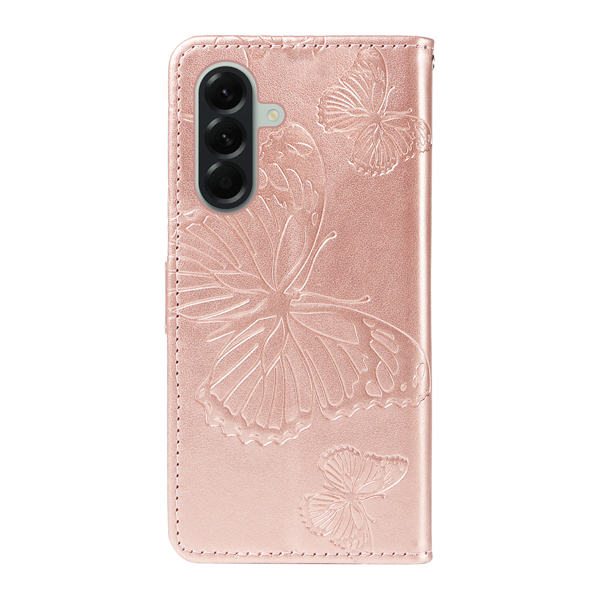 For Samsung Galaxy A57 5G Wallet Case Floral Butterfly Imprinted Leather Phone Cover Stand -  Rose Gold