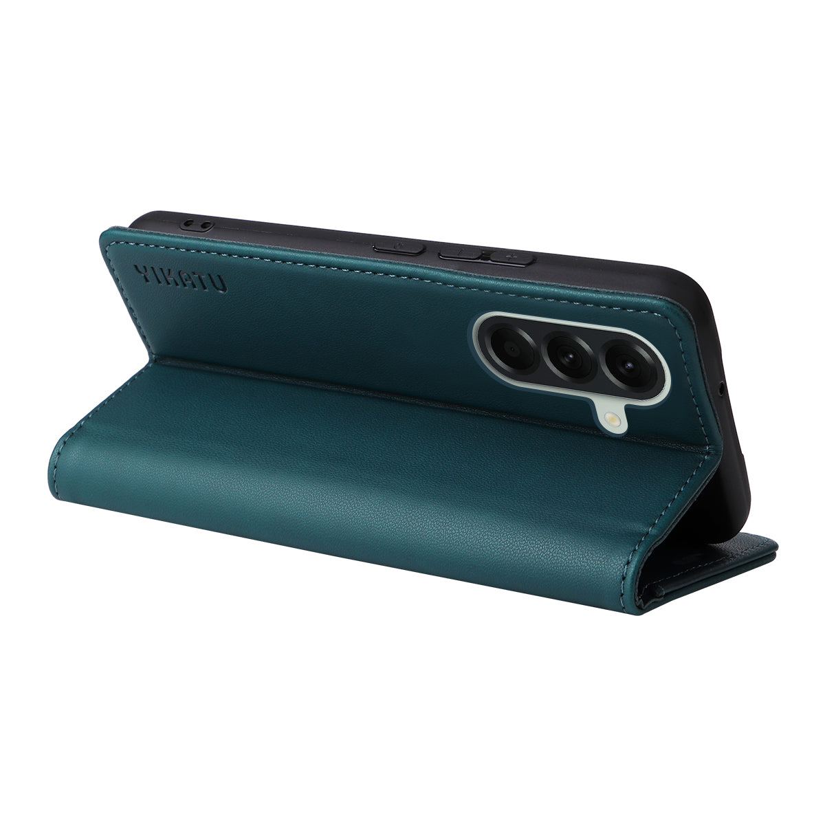 For Samsung Galaxy A57 5G Phone Cases YIKATU Magnetic Closure PU Leather Mobile Cover - Green