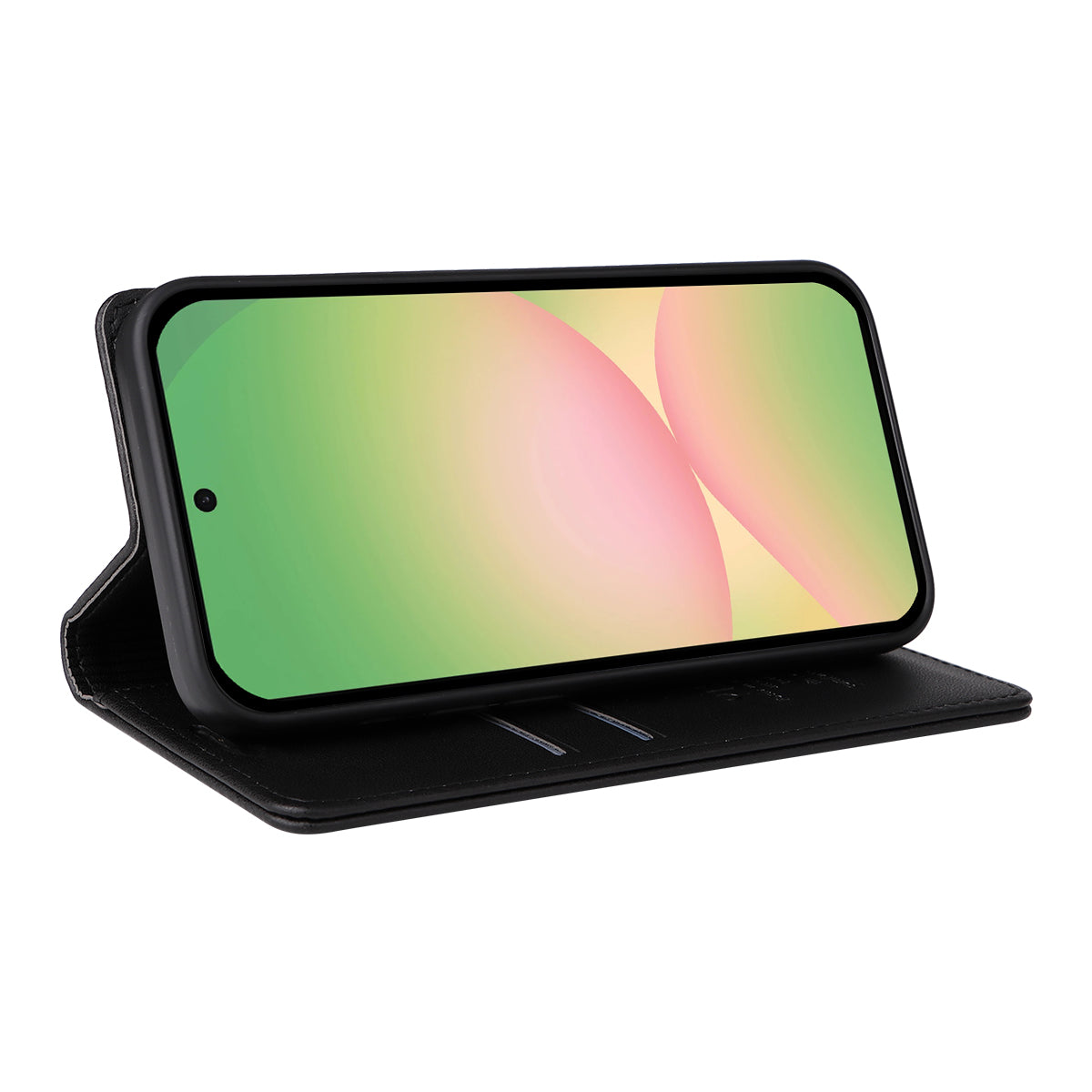 For Samsung Galaxy A57 5G Phone Cases YIKATU Magnetic Closure PU Leather Mobile Cover - Black