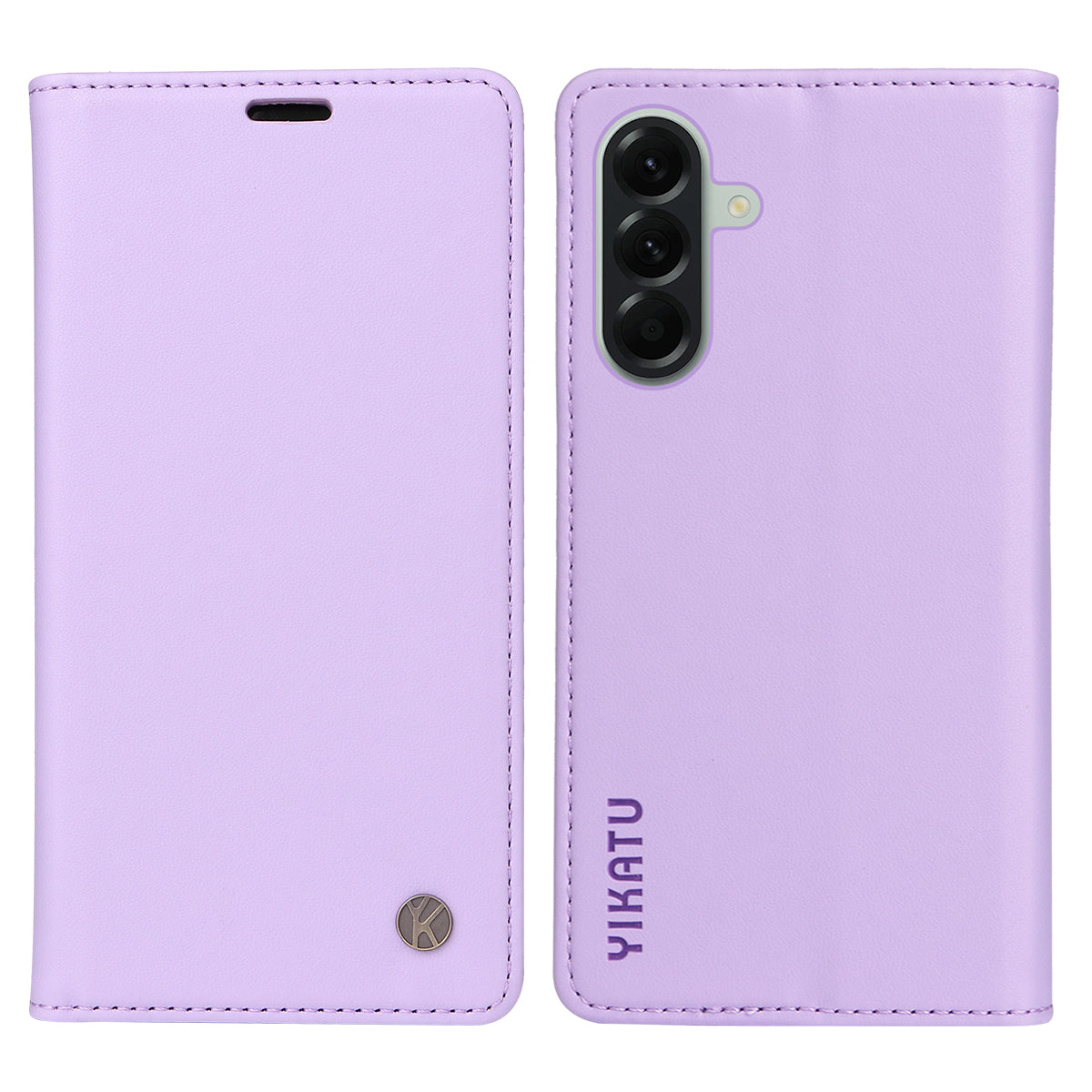 For Samsung Galaxy A57 5G Phone Cases YIKATU Magnetic Closure PU Leather Mobile Cover -  Light Purple