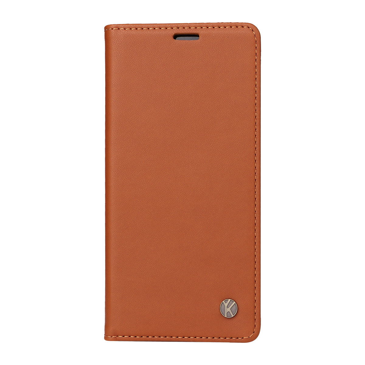 For Samsung Galaxy A57 5G Phone Cases YIKATU Magnetic Closure PU Leather Mobile Cover - Brown