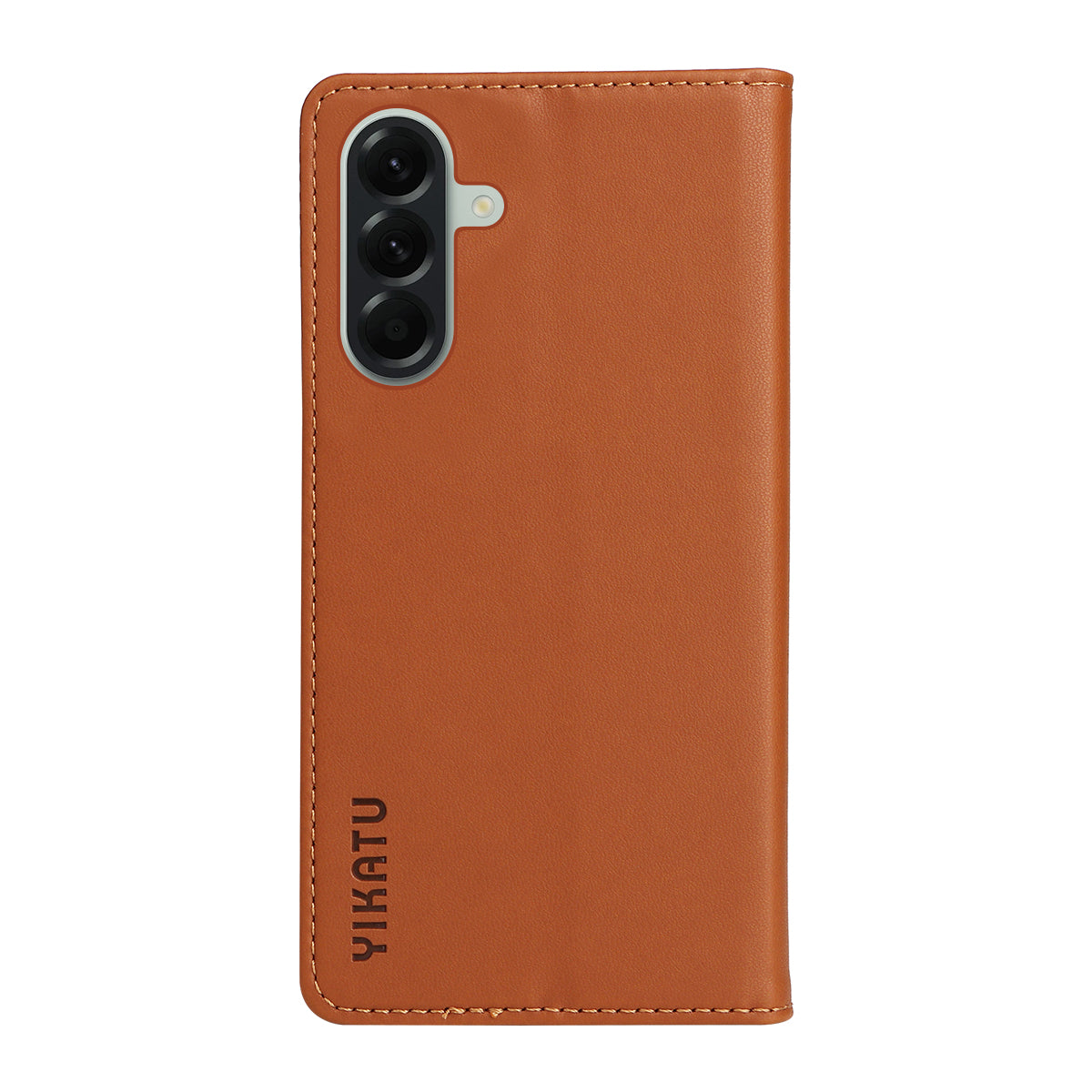 For Samsung Galaxy A57 5G Phone Cases YIKATU Magnetic Closure PU Leather Mobile Cover - Brown