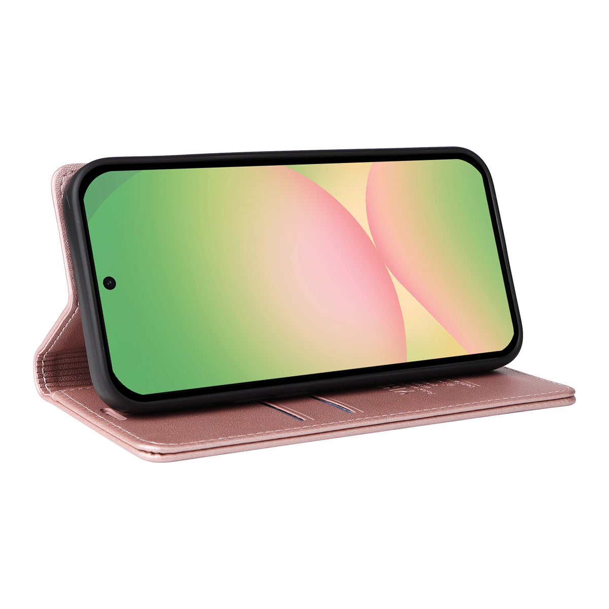 For Samsung Galaxy A57 5G Phone Cases YIKATU Magnetic Closure PU Leather Mobile Cover -  Rose Gold