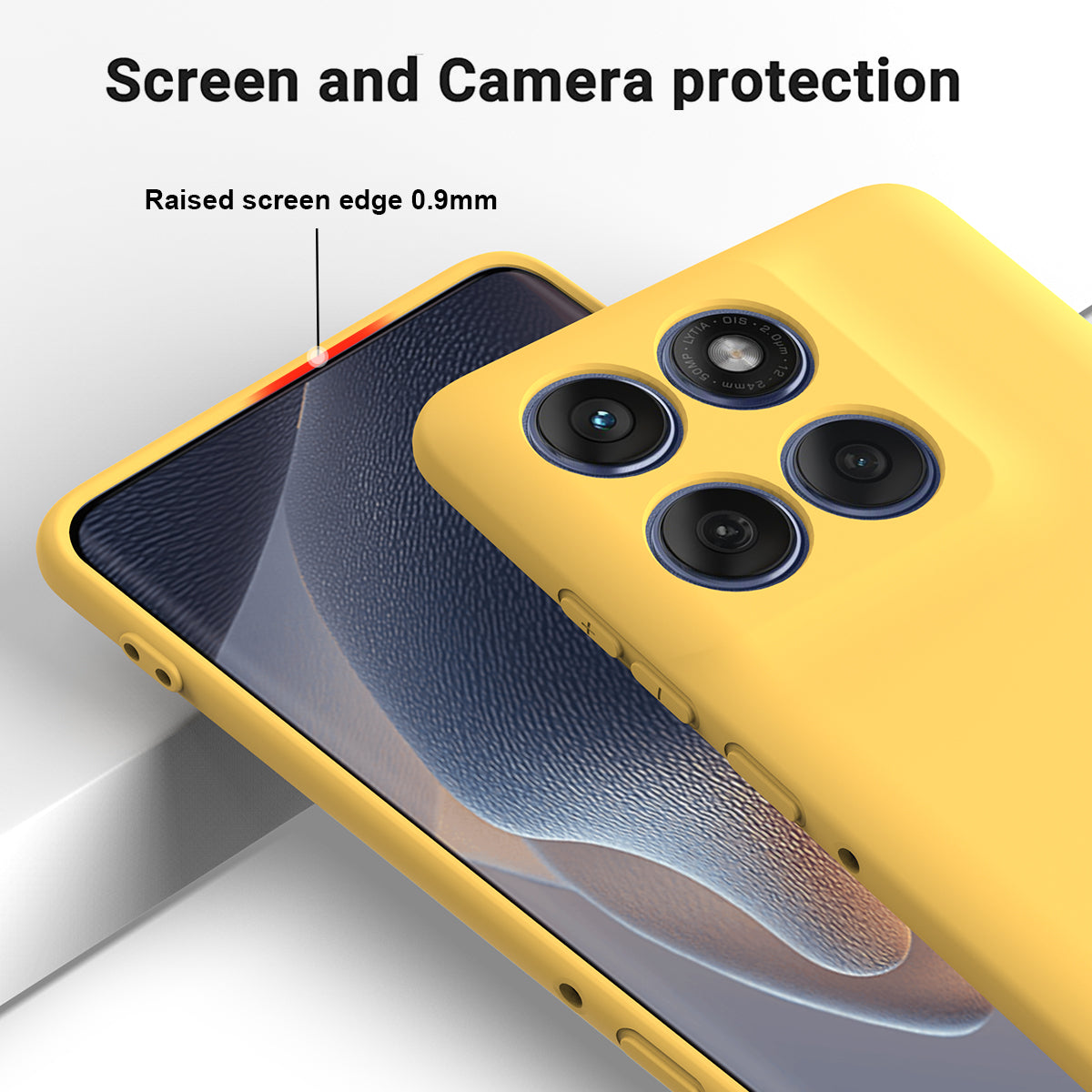 For Motorola Moto G57 Power 5G / Motorola Moto G100s 5G / Motorola Moto G100 5G (2025) / Motorola Moto G57 5G Liquid Silicone Case Phone Back Cover with Hand Strap - Yellow