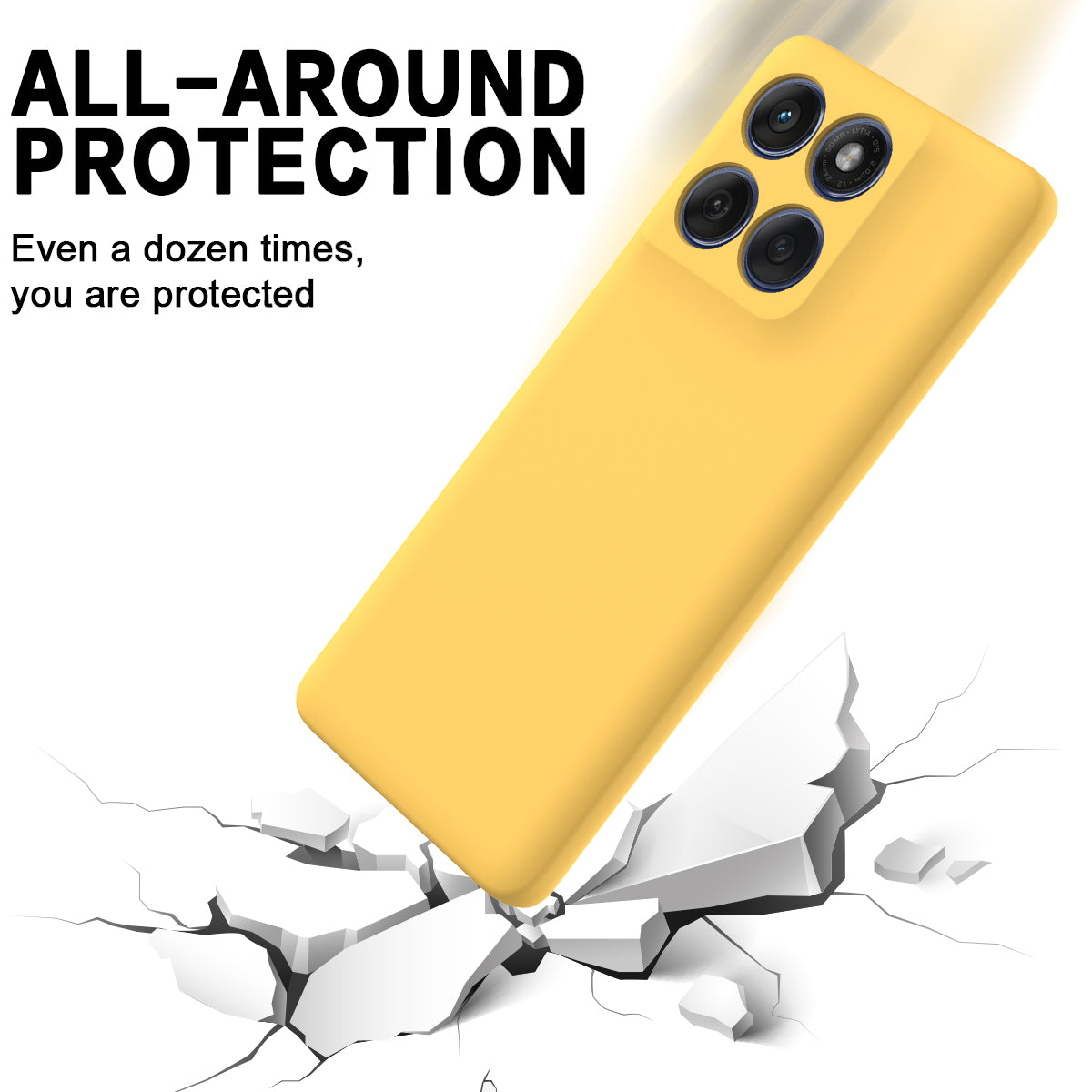 For Motorola Moto G57 Power 5G / Motorola Moto G100s 5G / Motorola Moto G100 5G (2025) / Motorola Moto G57 5G Liquid Silicone Case Phone Back Cover with Hand Strap - Yellow