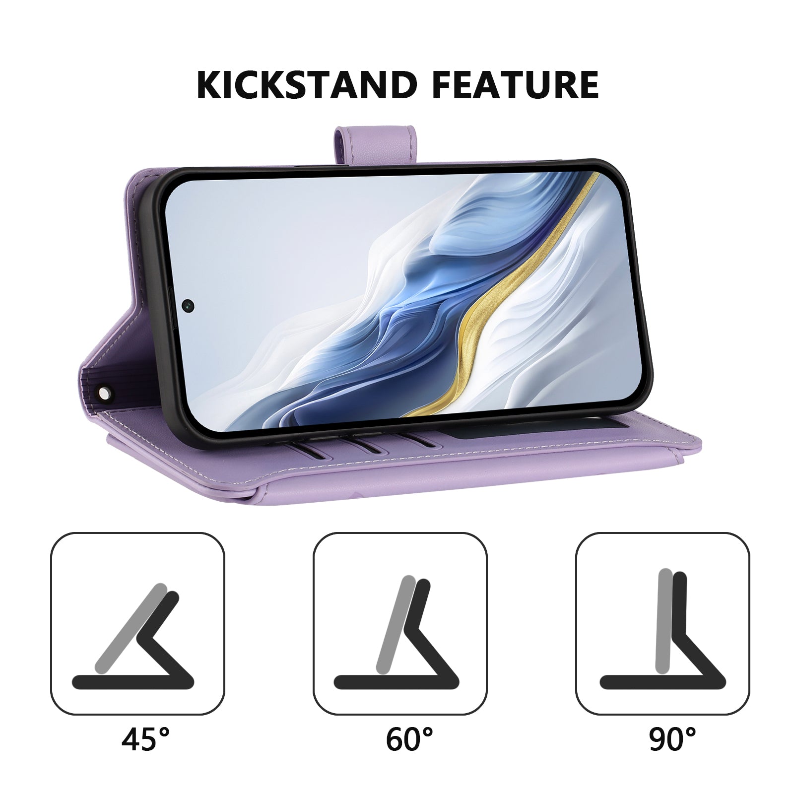 For Samsung Galaxy A57 5G Leather Case Butterfly Floral Imprint Zipper Wallet Stand Cover with Wrist Strap - Light Purple