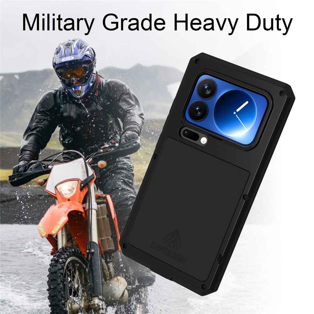 LOVE MEI For Xiaomi 17 Pro Case Tempered Glass Screen Protector Metal + Silicone Phone Cover - Green