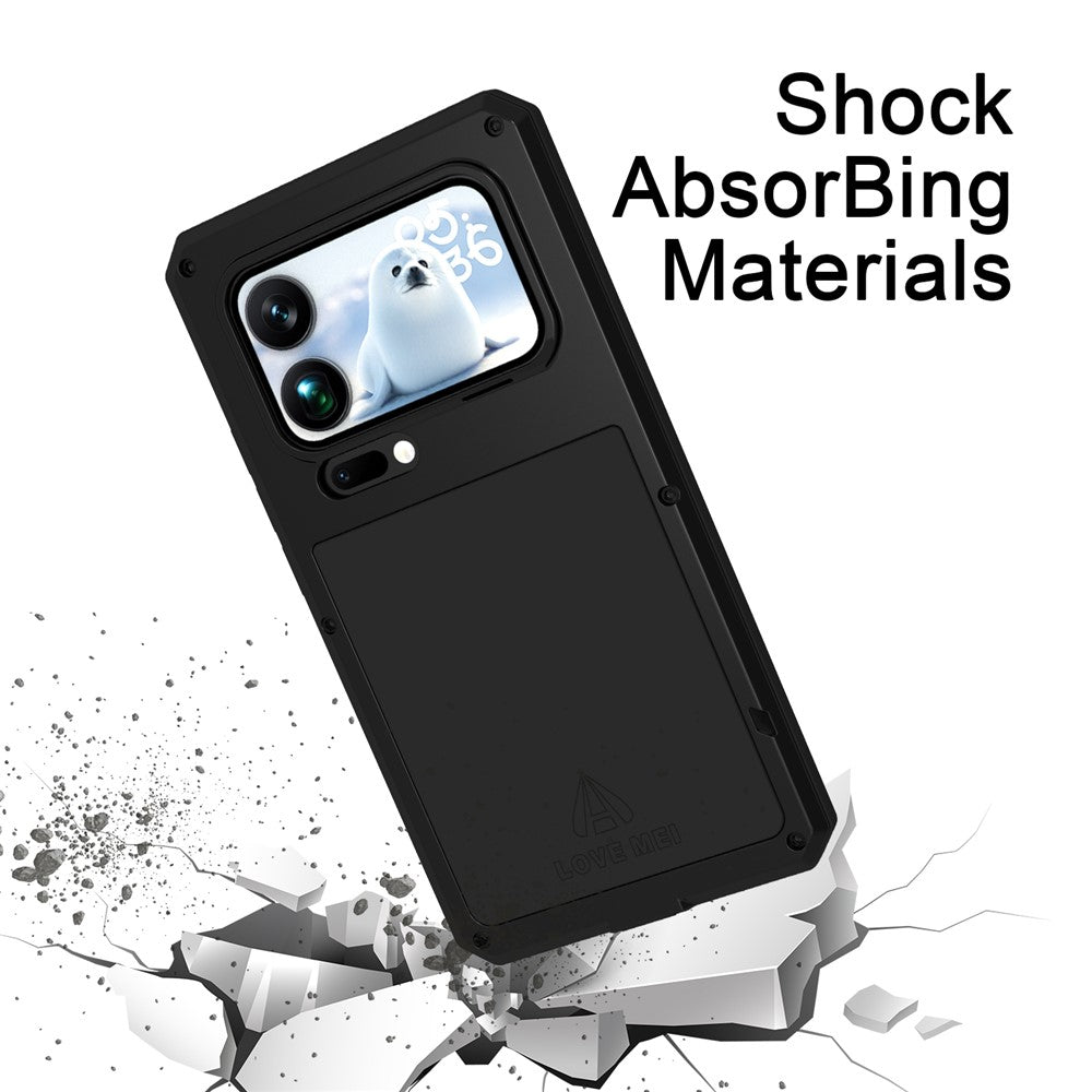 LOVE MEI For Xiaomi 17 Pro Max Case Tempered Glass Screen Protector Metal + Silicone Phone Cover - Green