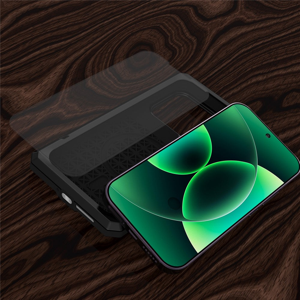 LOVE MEI For Xiaomi 17 Pro Max Case Tempered Glass Screen Protector Metal + Silicone Phone Cover - Green