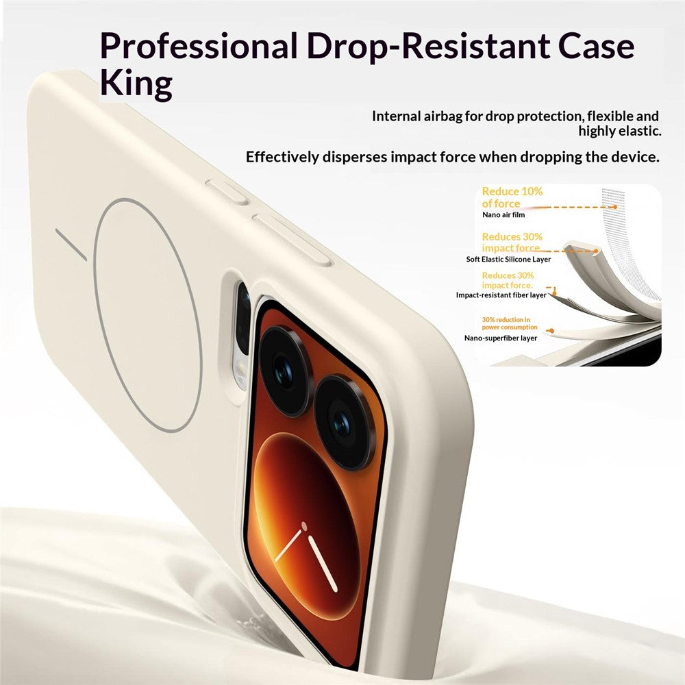For Xiaomi 17 Pro Max Magnetic Case Skin-Friendly Liquid Silicone + PC Phone Cover - Purple