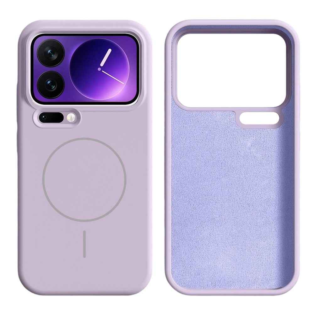 For Xiaomi 17 Pro Magnetic Case Skin-Friendly Liquid Silicone + PC Phone Cover - Purple