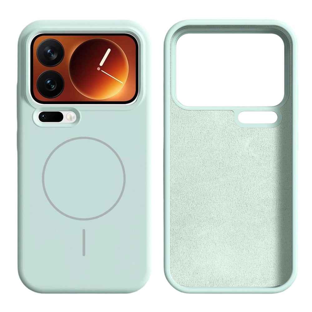 For Xiaomi 17 Pro Magnetic Case Skin-Friendly Liquid Silicone + PC Phone Cover - Green