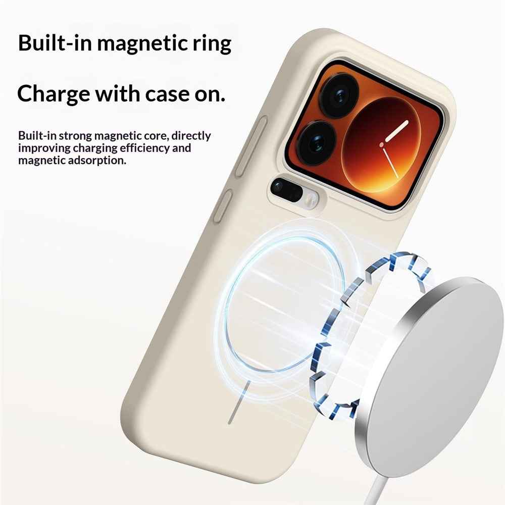For Xiaomi 17 Pro Magnetic Case Skin-Friendly Liquid Silicone + PC Phone Cover - Green