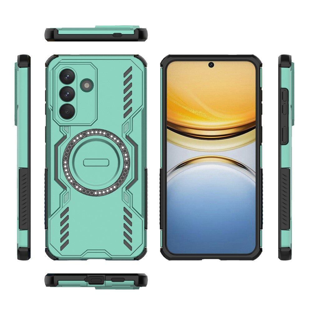 For Samsung Galaxy A57 5G Magnetic Case Butterfly Armor Hollow Heat Dissipation PC + TPU Phone Cover - Green