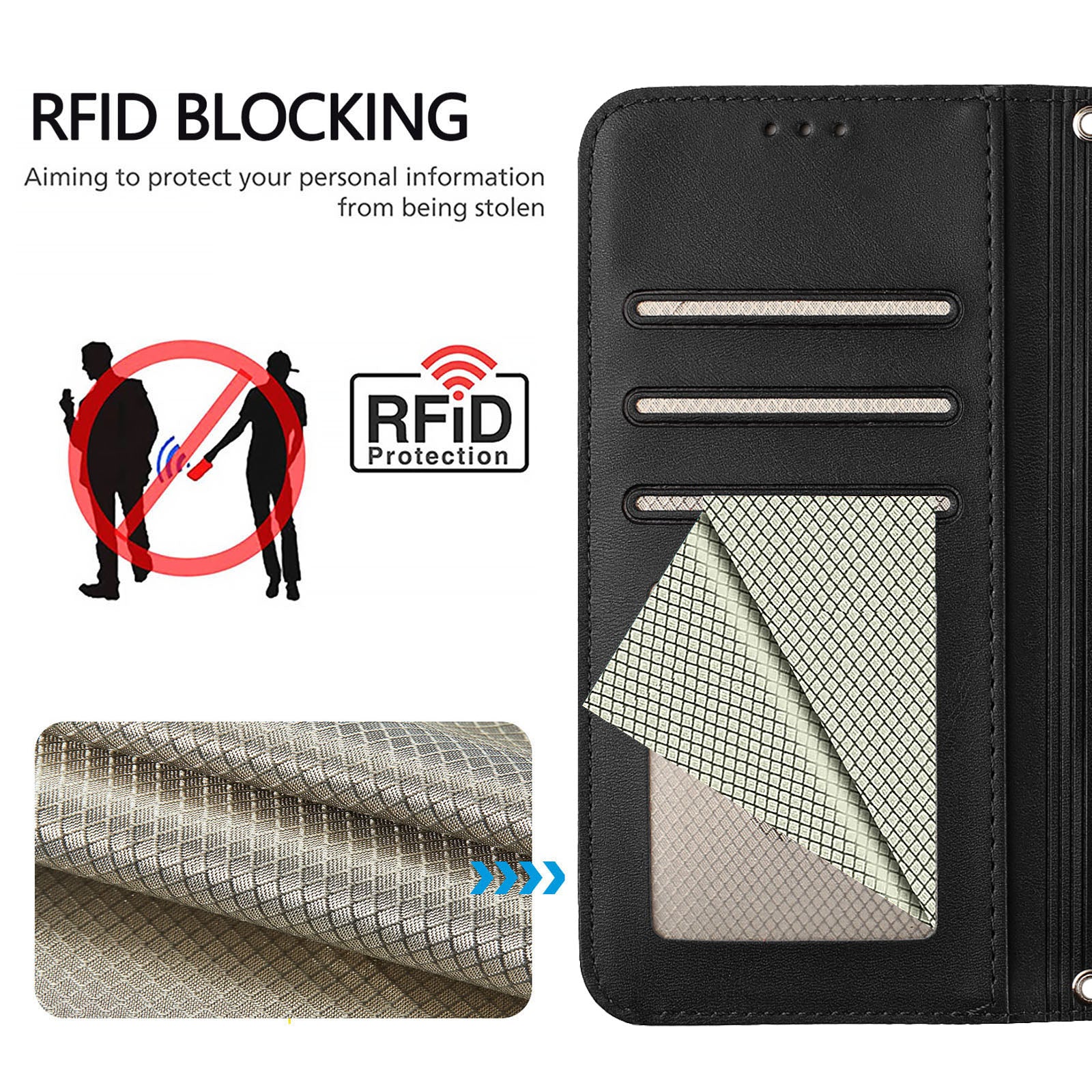 For Samsung Galaxy A57 5G Case Panda Imprint RFID Blocking Wallet Leather Phone Cover with Wrist Strap - Black