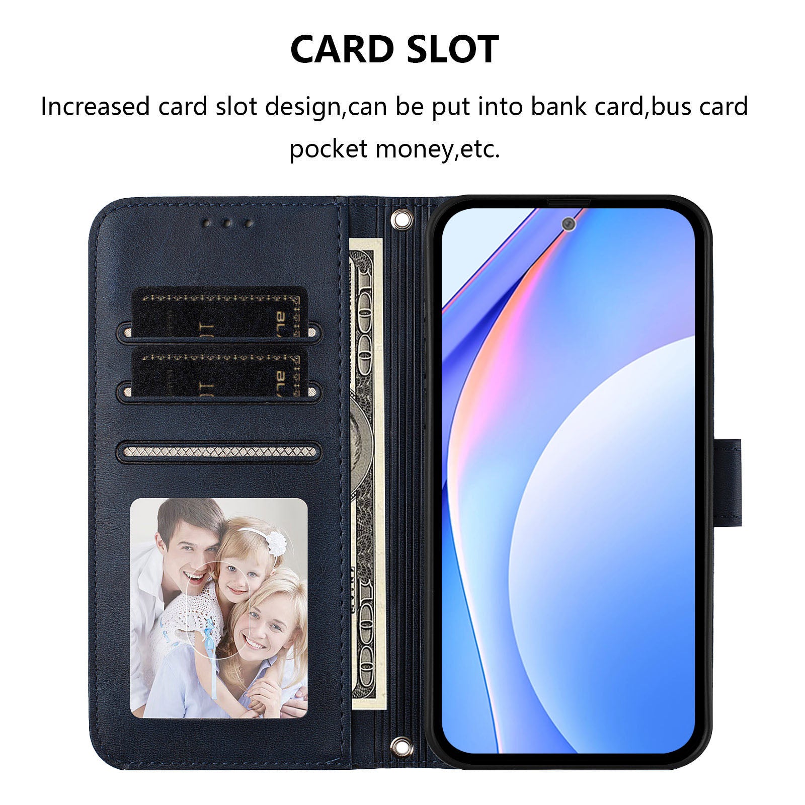 For Samsung Galaxy A57 5G Case Panda Imprint RFID Blocking Wallet Leather Phone Cover with Wrist Strap - Blue