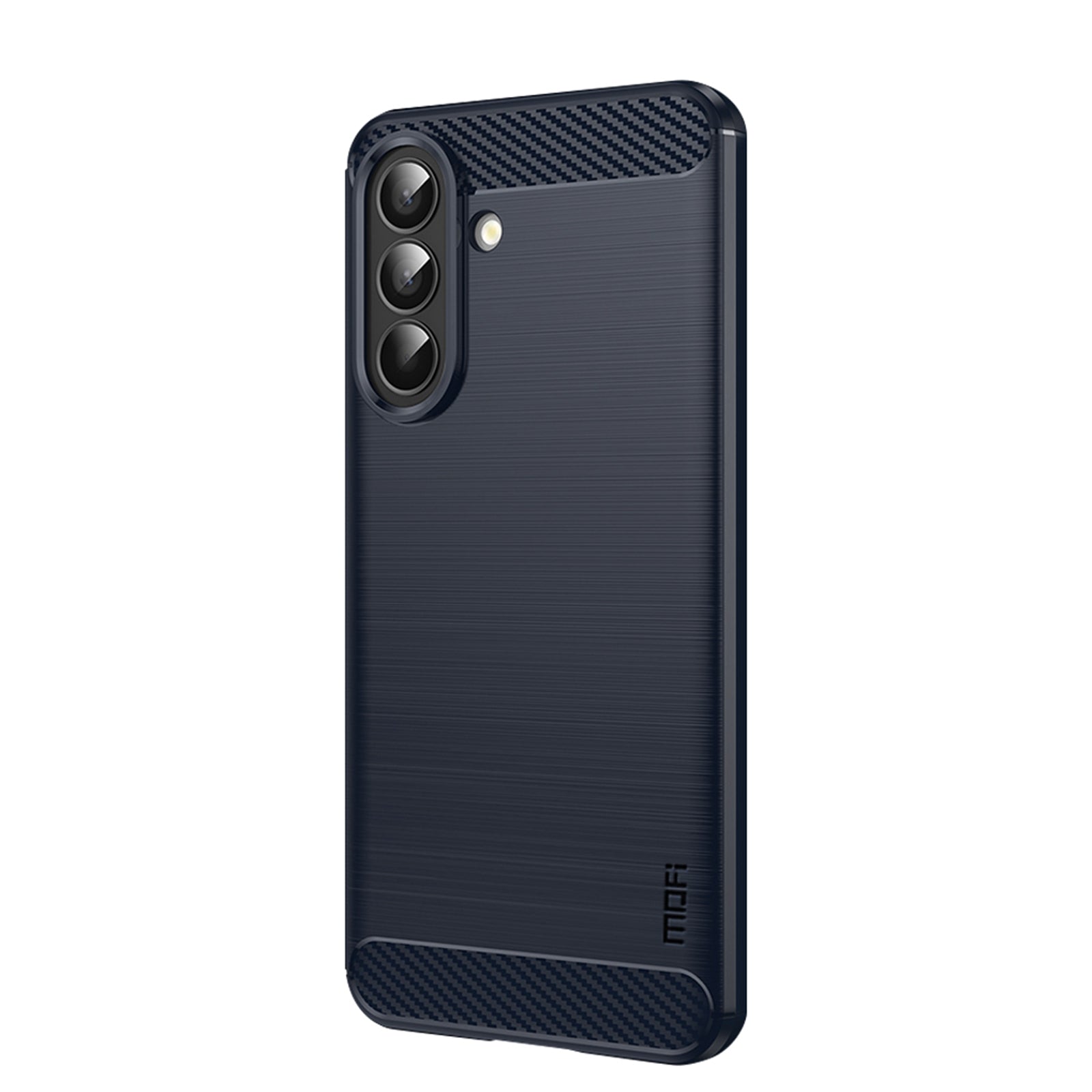 For Samsung Galaxy A57 5G Back Cover MOFI Brushed Texture Carbon Fiber Soft TPU Case - Blue