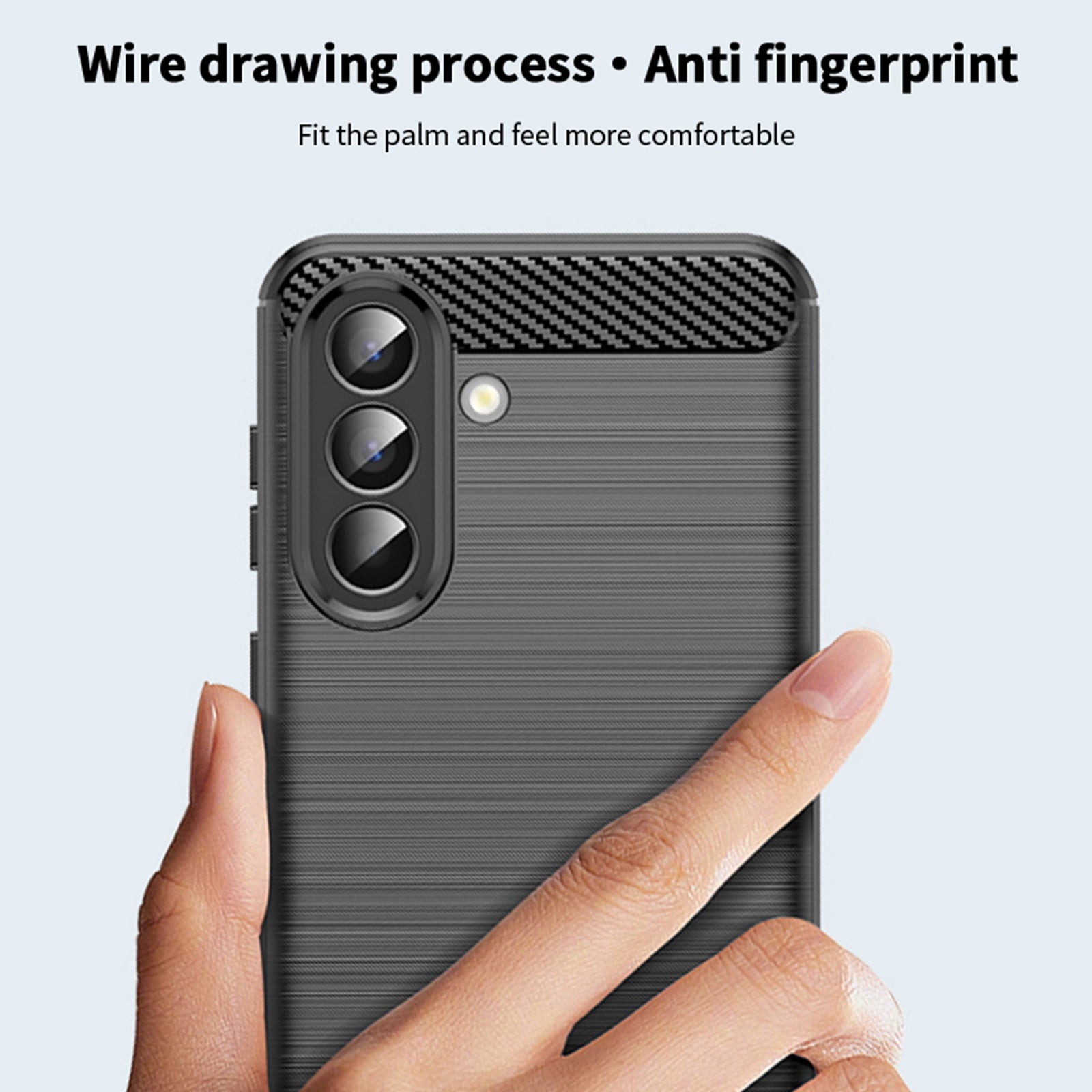 For Samsung Galaxy A57 5G Back Cover MOFI Brushed Texture Carbon Fiber Soft TPU Case - Blue