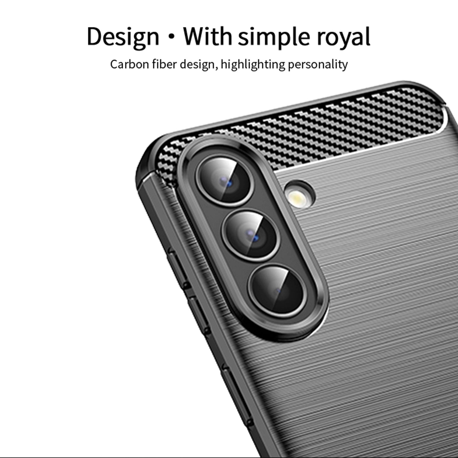 For Samsung Galaxy A57 5G Back Cover MOFI Brushed Texture Carbon Fiber Soft TPU Case - Red