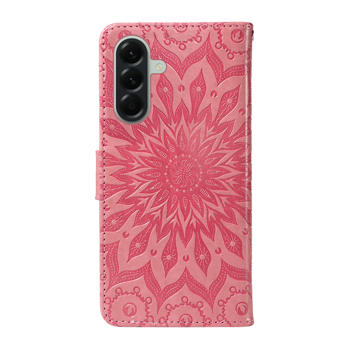 For Samsung Galaxy A57 5G Leather Wallet Case Sunflower Imprinted Phone Cover - Pink