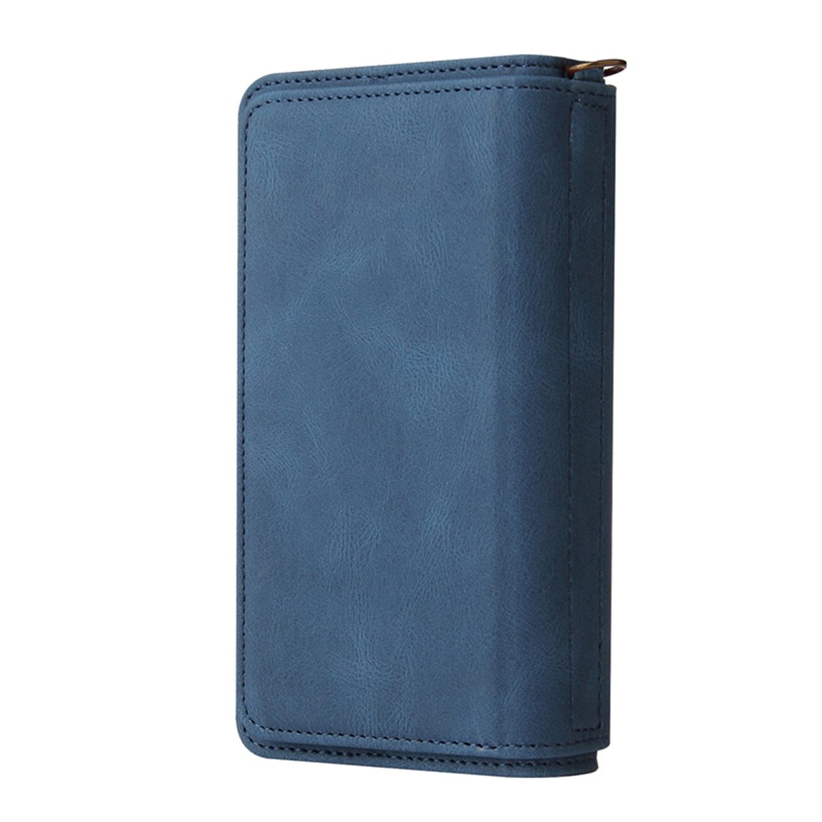 For Samsung Galaxy A57 5G Zipper Wallet Case with 15 Card Slots and Strap Leather Phone Cover - Blue