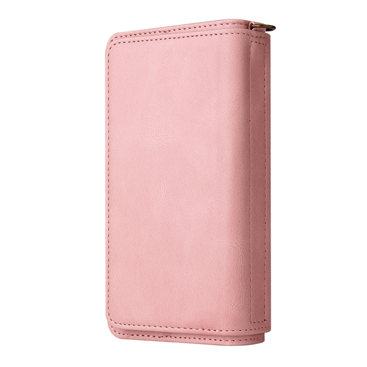 For Samsung Galaxy A57 5G Zipper Wallet Case with 15 Card Slots and Strap Leather Phone Cover - Pink