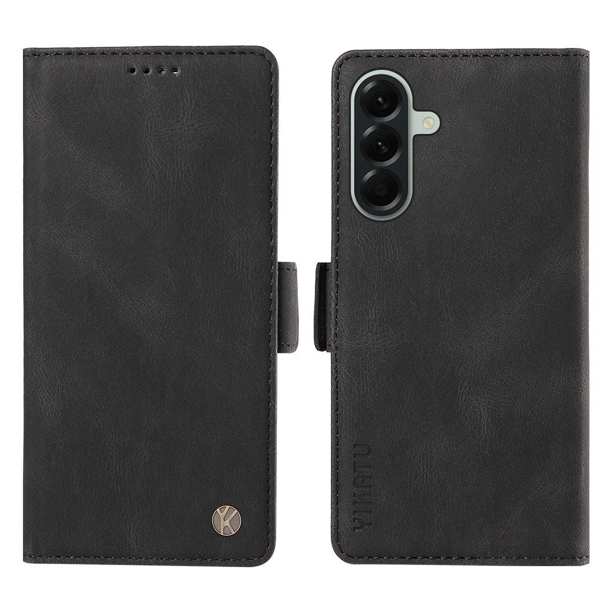 For Samsung Galaxy A57 5G Leather Case YIKATU YK-005 Skin-touch Feeling Wallet Phone Cover - Black