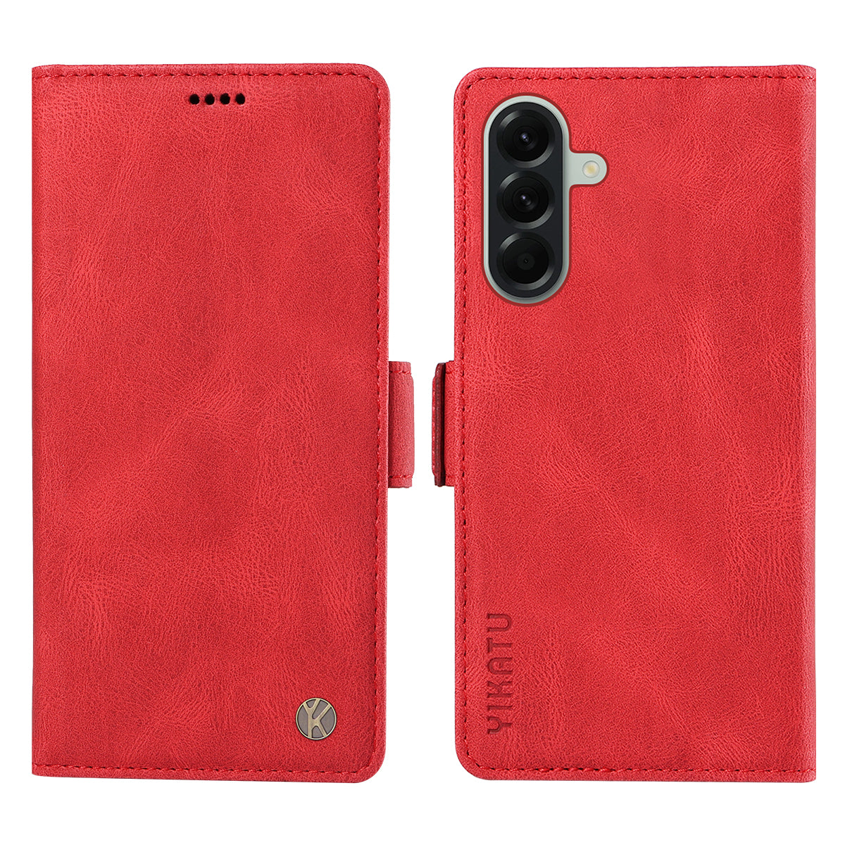 For Samsung Galaxy A57 5G Leather Case YIKATU YK-005 Skin-touch Feeling Wallet Phone Cover - Red