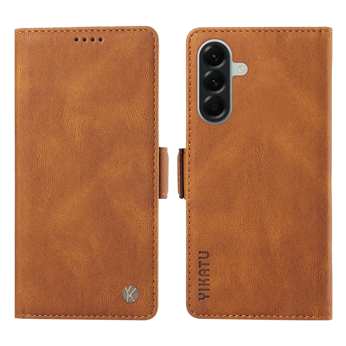 For Samsung Galaxy A57 5G Leather Case YIKATU YK-005 Skin-touch Feeling Wallet Phone Cover - Brown