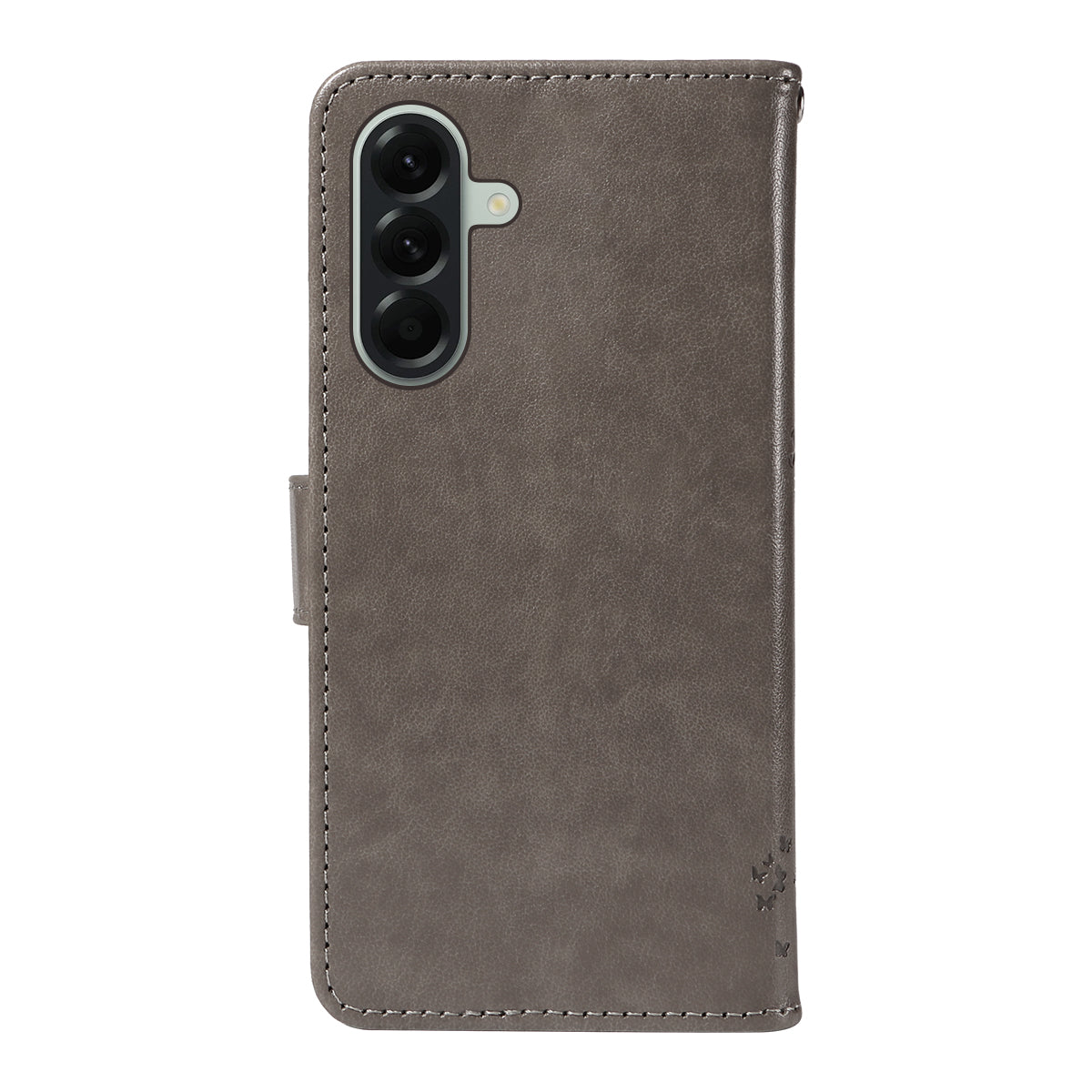 For Samsung Galaxy A57 5G Phone Case with Stand Cat Tree Pattern Leather Wallet Mobile Cover - Grey