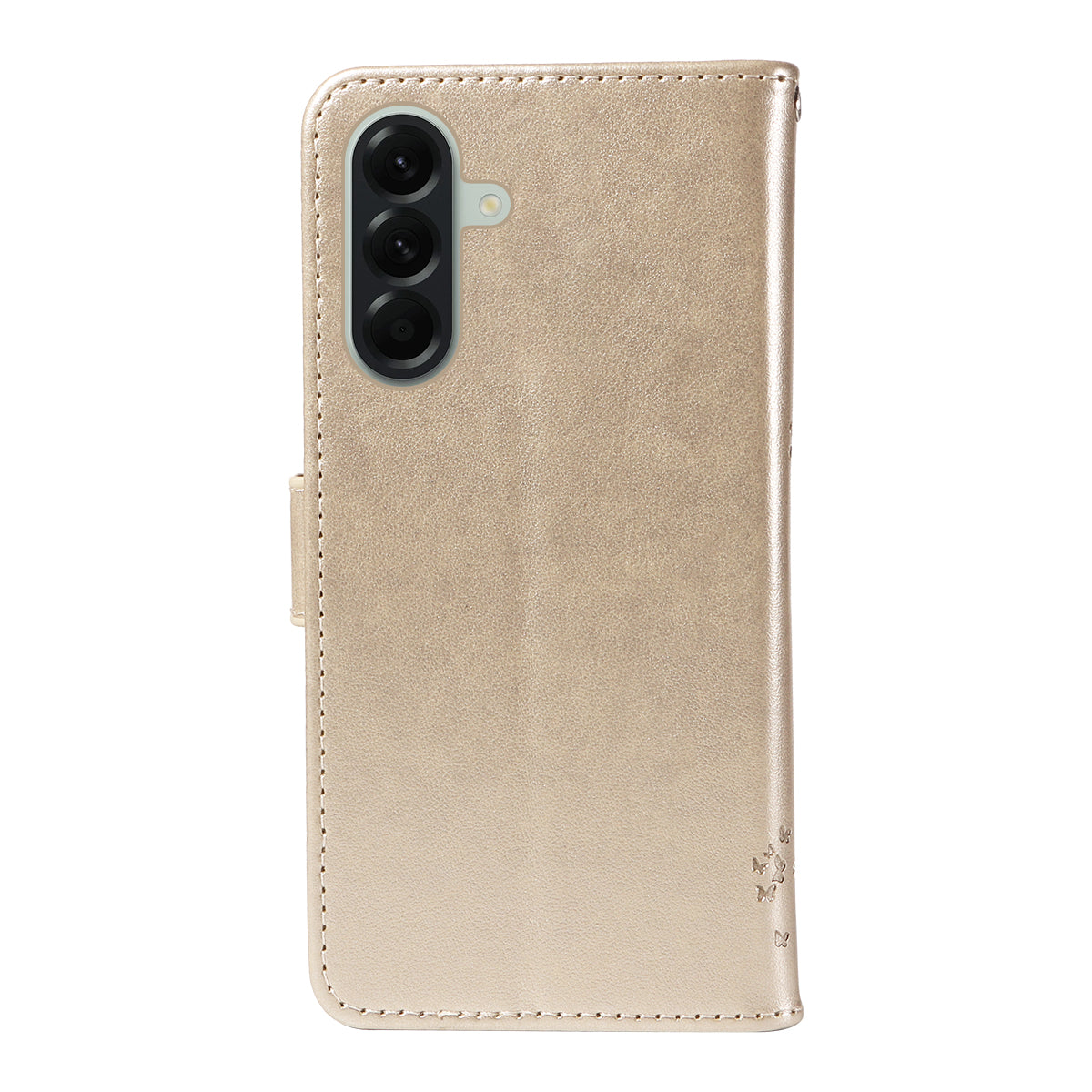 For Samsung Galaxy A57 5G Phone Case with Stand Cat Tree Pattern Leather Wallet Mobile Cover - Gold