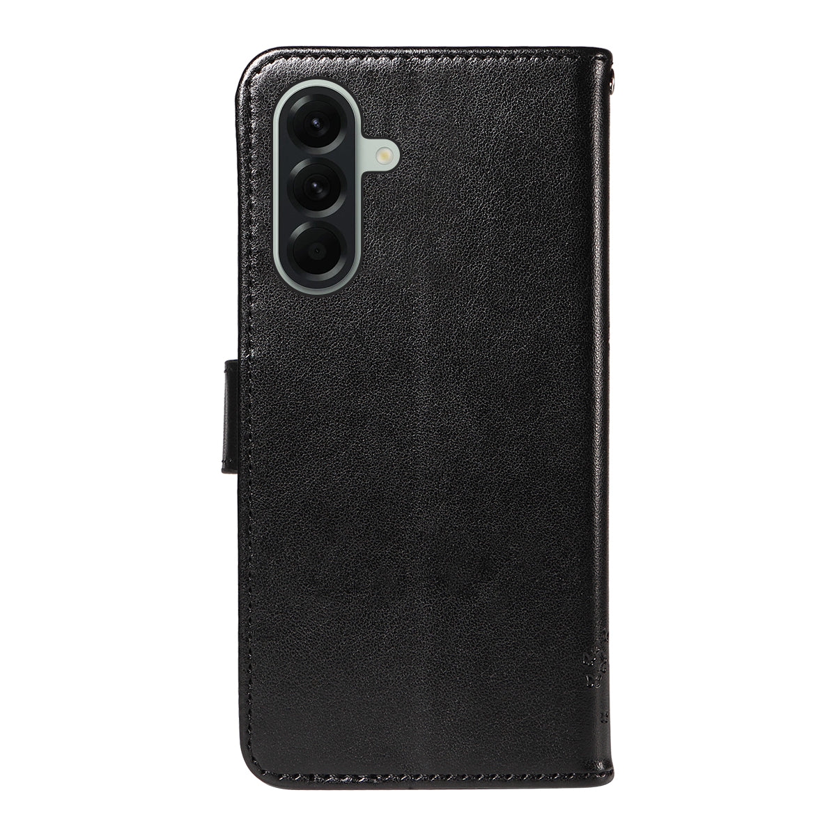 For Samsung Galaxy A57 5G Phone Case with Stand Cat Tree Pattern Leather Wallet Mobile Cover -  Black