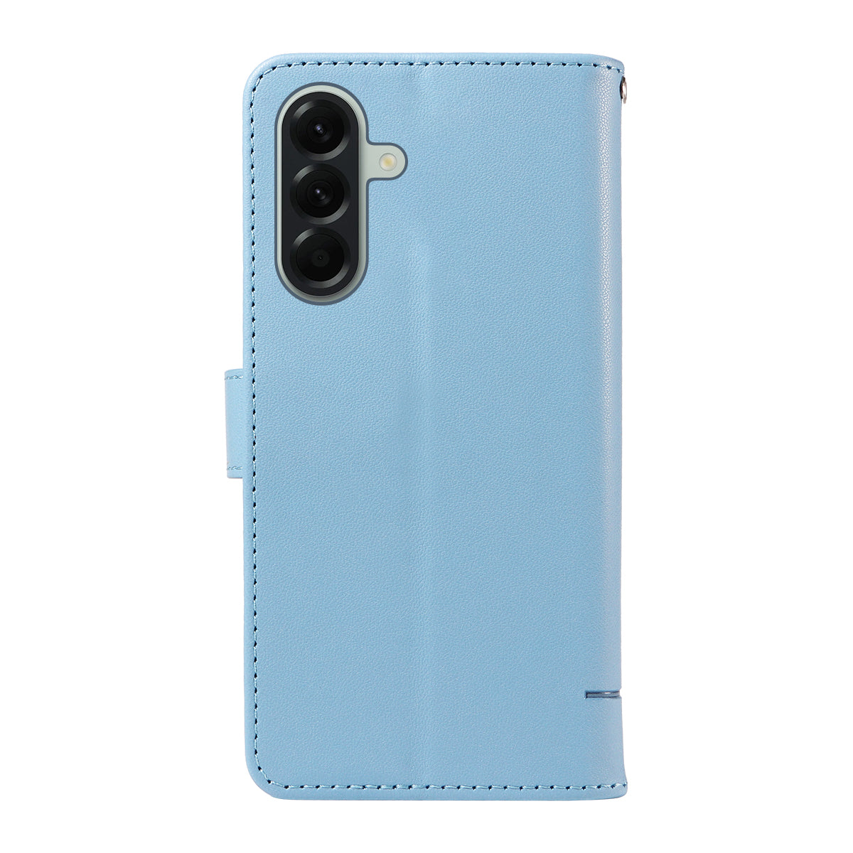 For Samsung Galaxy A57 5G Case Cat Pattern Imprint Leather Phone Cover with Wrist Strap - Sky Blue