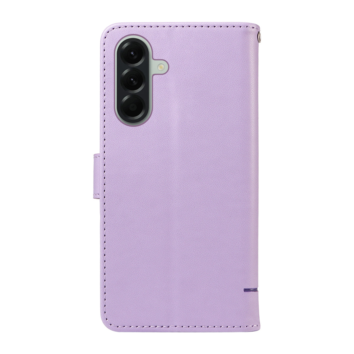 For Samsung Galaxy A57 5G Case Cat Pattern Imprint Leather Phone Cover with Wrist Strap - Purple