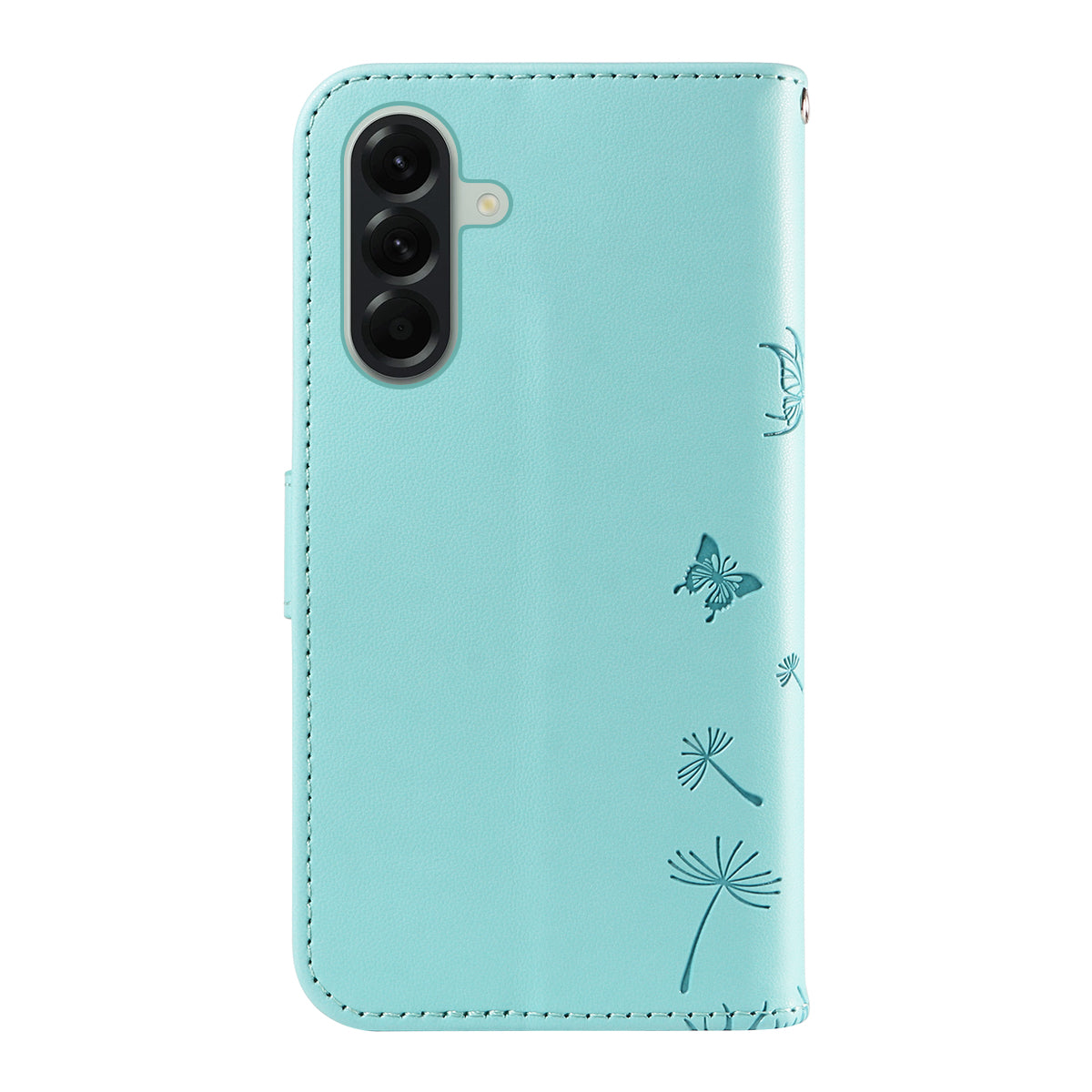 For Samsung Galaxy A57 5G Leather Wallet Case with Strap Dandelion Imprint Phone Stand Cover - Green