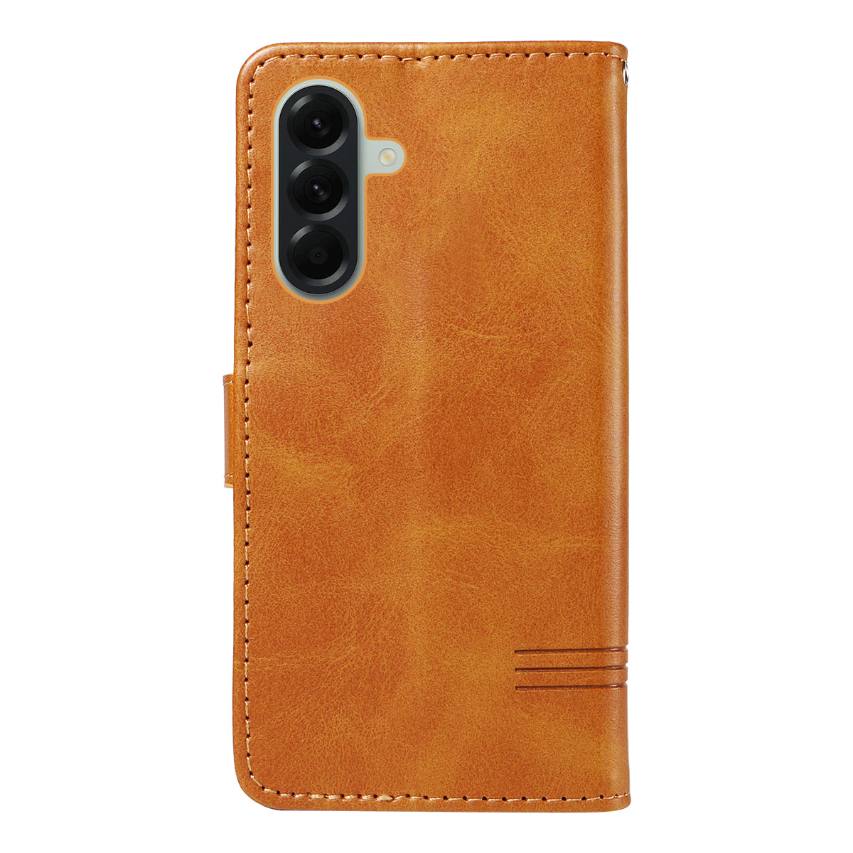 For Samsung Galaxy A57 5G Wallet Case T-Shape Lines Leather Phone Cover Stand - Brown