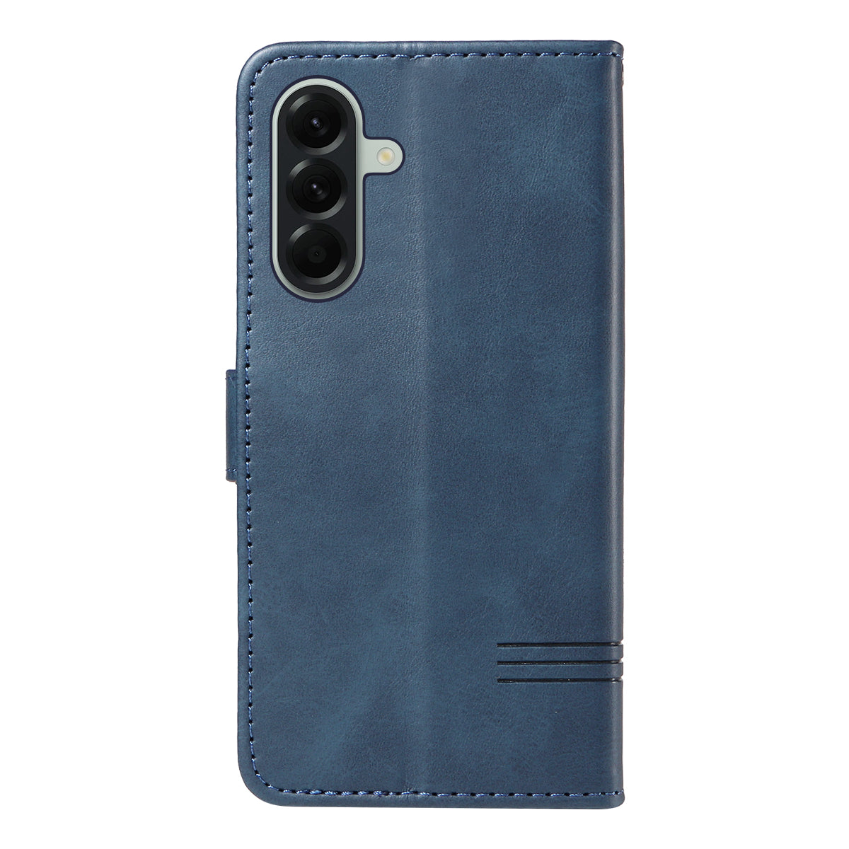 For Samsung Galaxy A57 5G Wallet Case T-Shape Lines Leather Phone Cover Stand - Blue