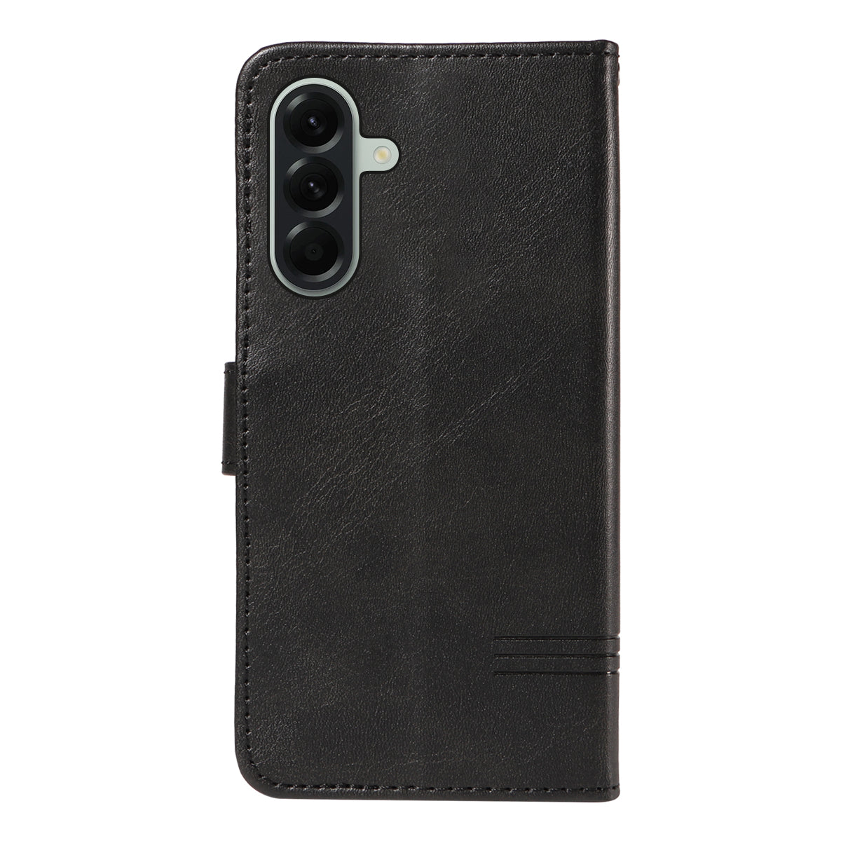 For Samsung Galaxy A57 5G Wallet Case T-Shape Lines Leather Phone Cover Stand -  Black