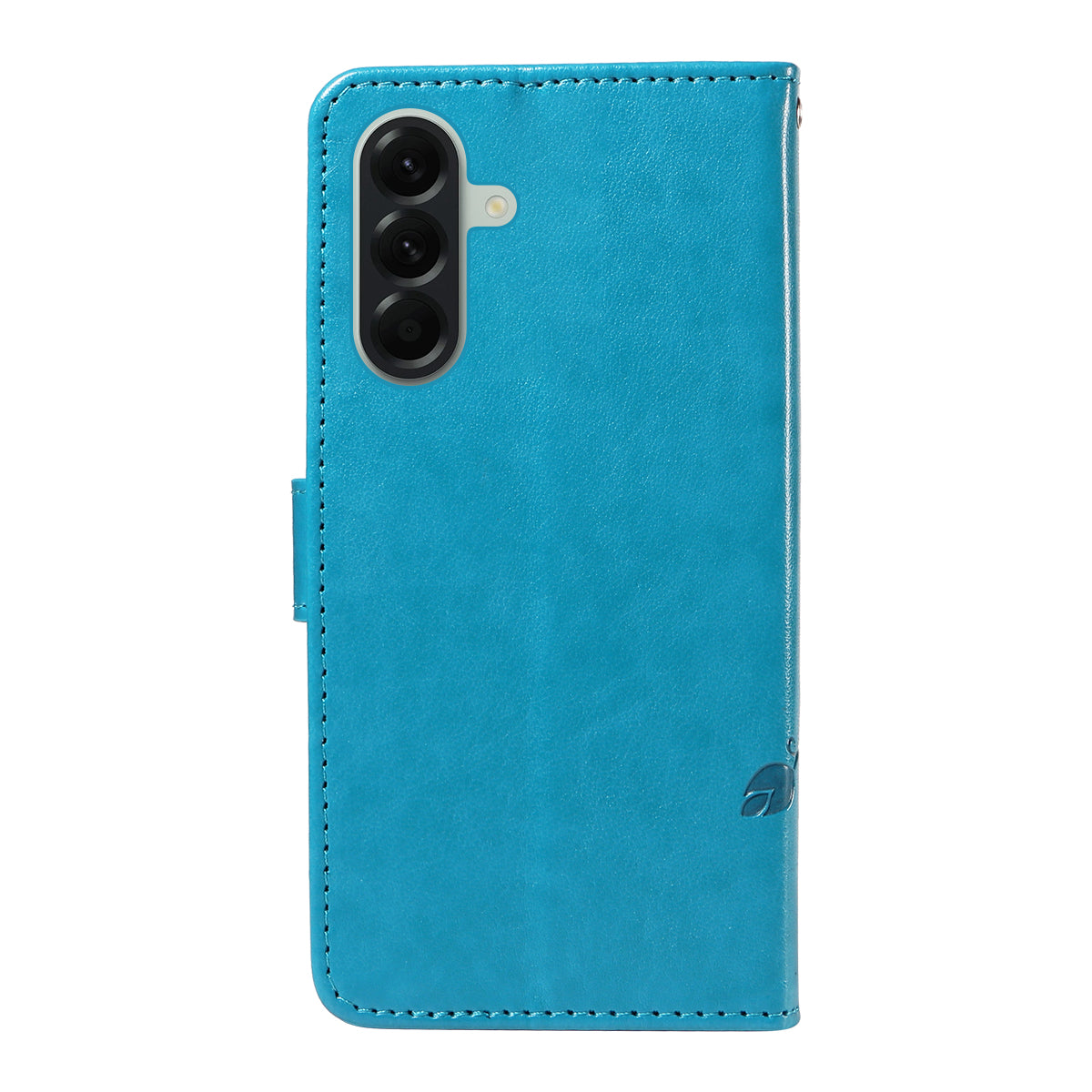 For Samsung Galaxy A57 5G PU Leather Cases Flower Pattern Wallet Stand Phone Cover with Strap - Blue