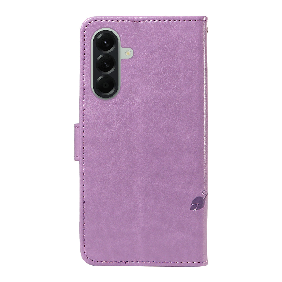 For Samsung Galaxy A57 5G PU Leather Cases Flower Pattern Wallet Stand Phone Cover with Strap -  Light Purple
