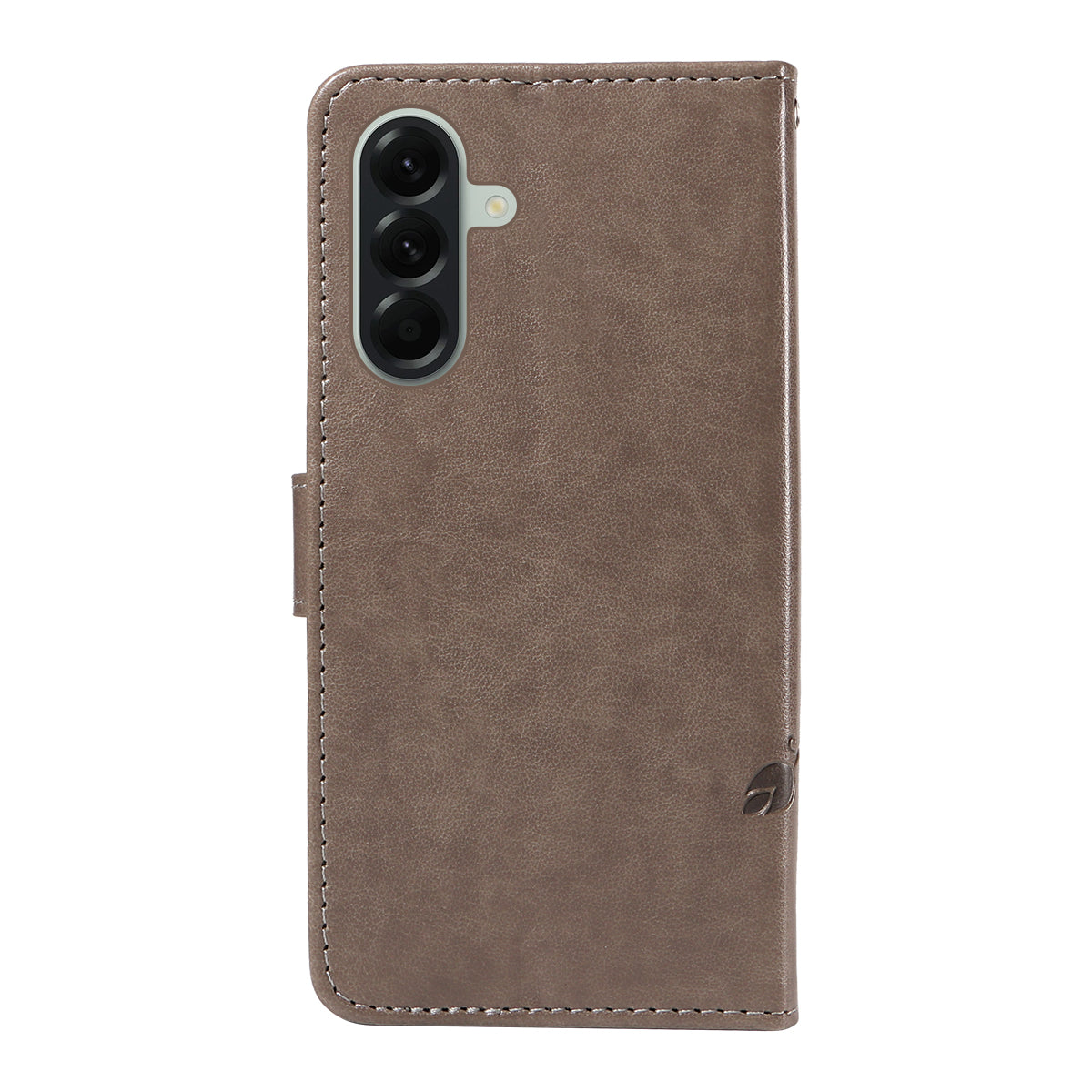 For Samsung Galaxy A57 5G PU Leather Cases Flower Pattern Wallet Stand Phone Cover with Strap - Grey
