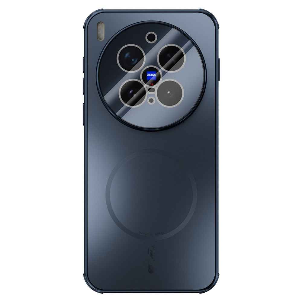 ABEEL For vivo X300 Pro 5G Magnetic Case TPU PC Cooling Matte Phone Back Cover with Lens Film - Blue