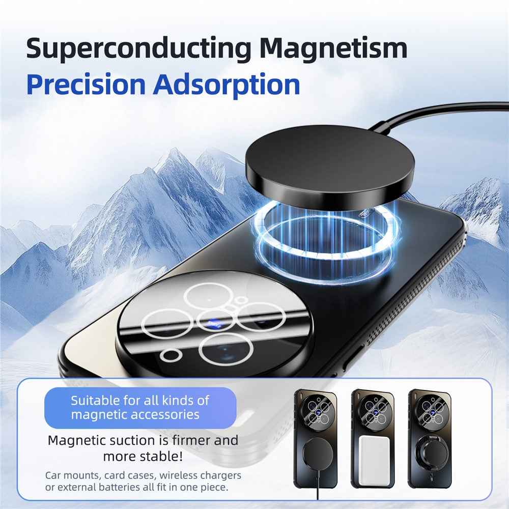 ABEEL For vivo X300 Pro 5G Magnetic Case TPU PC Cooling Matte Phone Back Cover with Lens Film - Blue