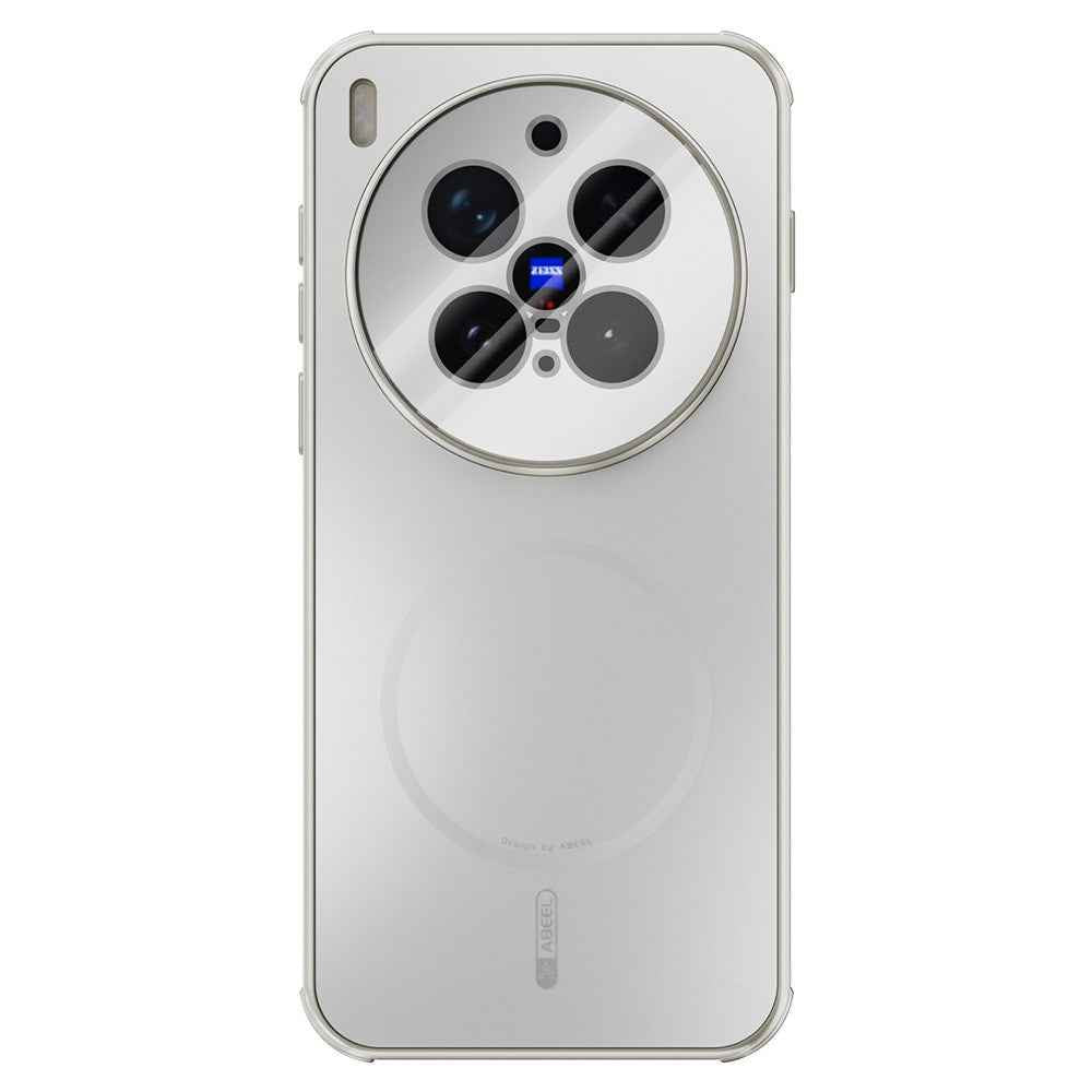 ABEEL For vivo X300 Pro 5G Magnetic Case TPU PC Cooling Matte Phone Back Cover with Lens Film - White